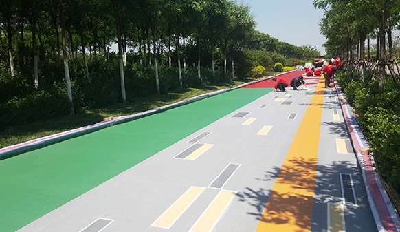 中新天津生态城彩色慢行道项目，共建可持续发展生态城市